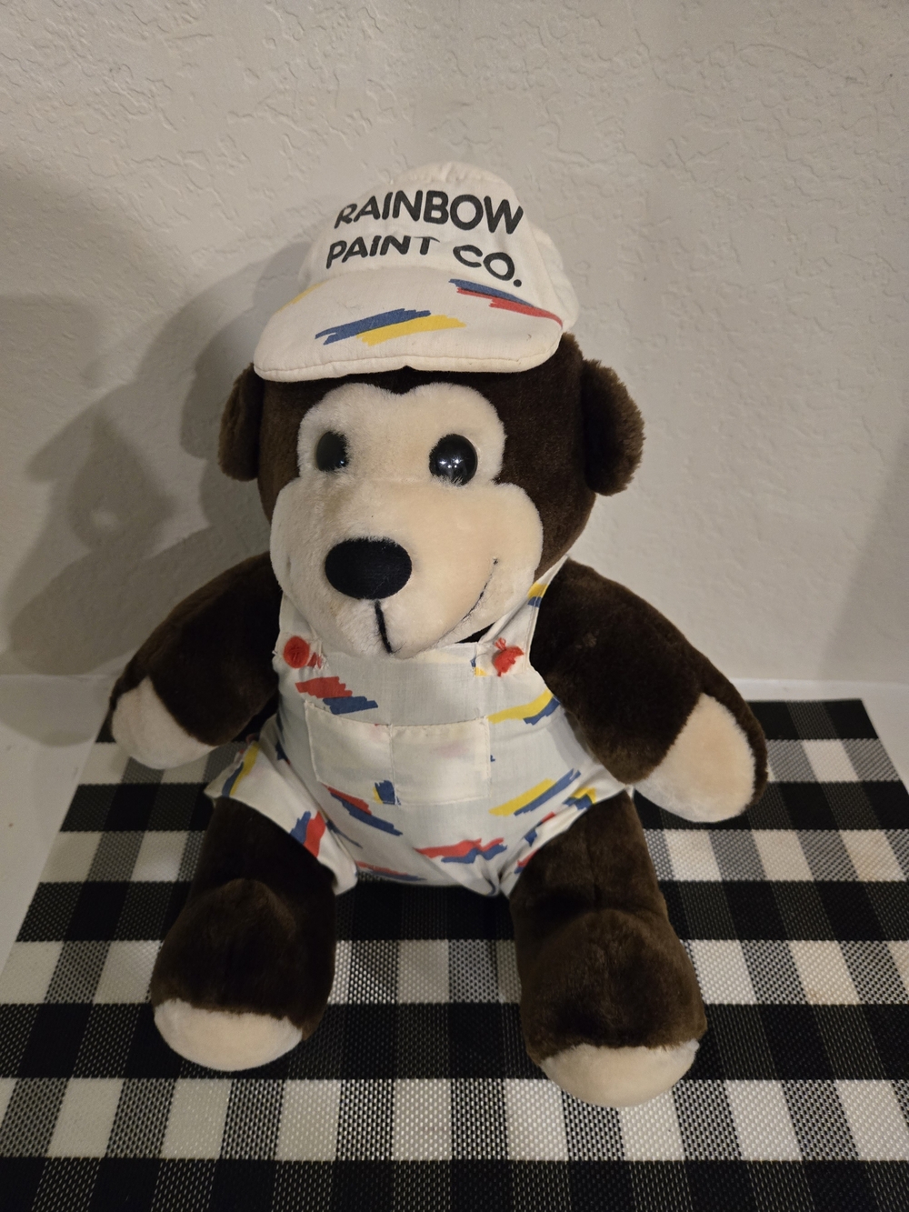Brown Plush MONKEY in Painter Outfit